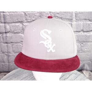 New Era White Sox 95 Years Corduroy Visor Fitted Cooperstown Collection Sz 7 1/8
